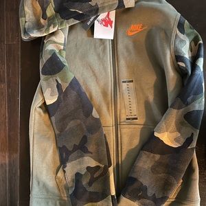 Boys full zip Nike camo sweatshirt.  NWT